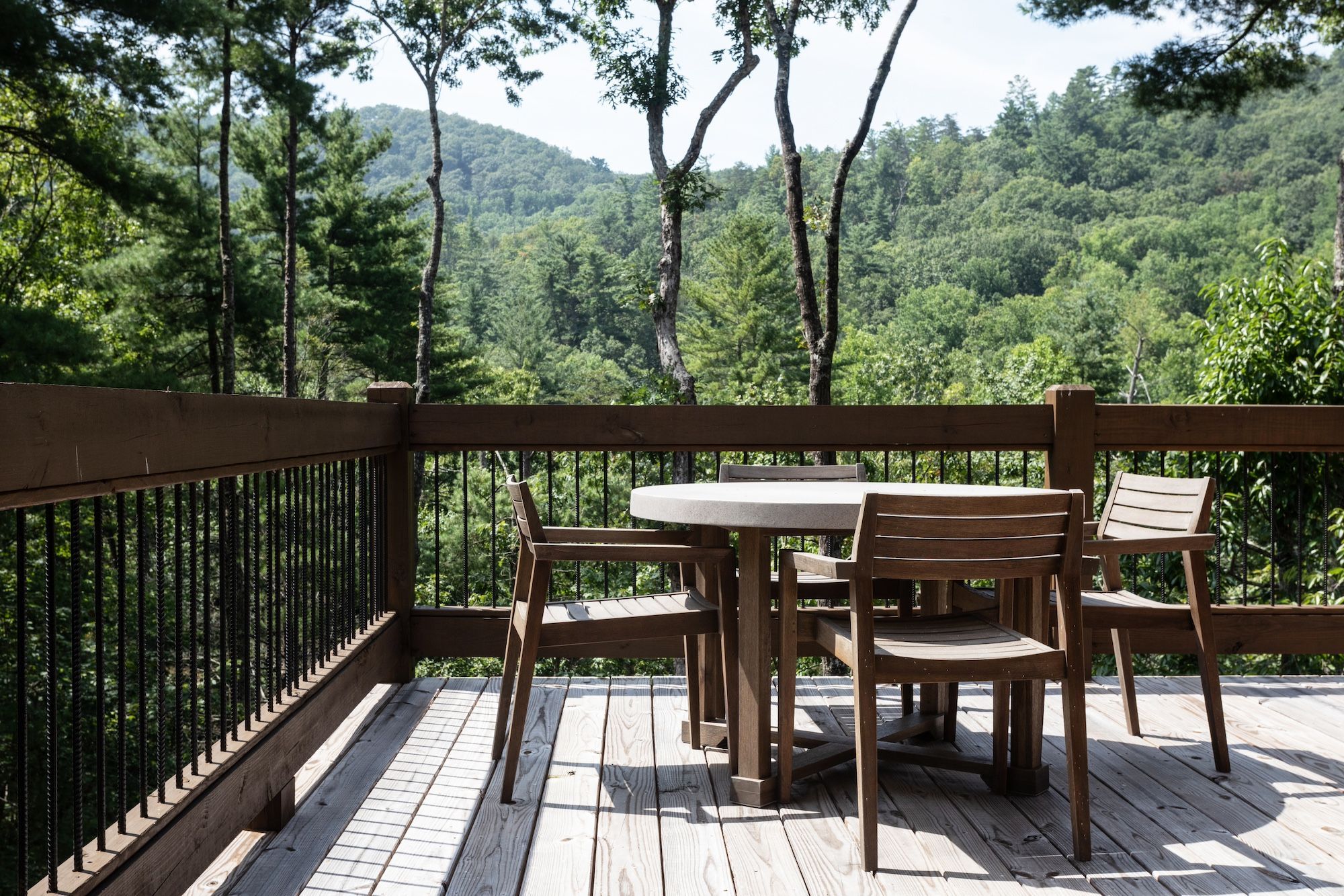 outdoor patio with table and chairs