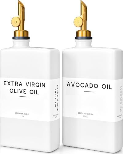 White Glass Oil Dispenser Bottles
