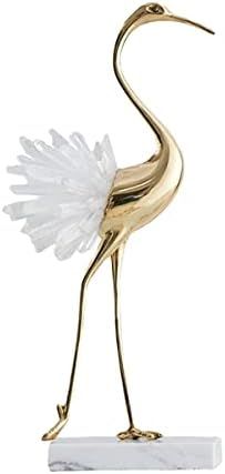 gold crane bird statue