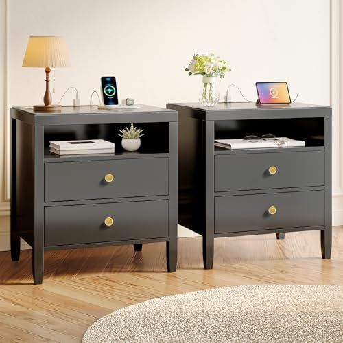 black nightstand set