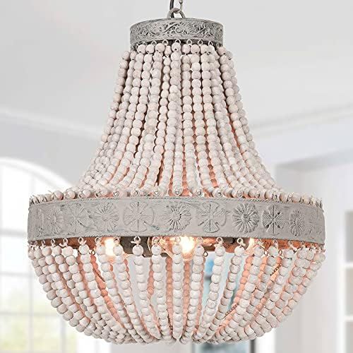 white beaded chandelier