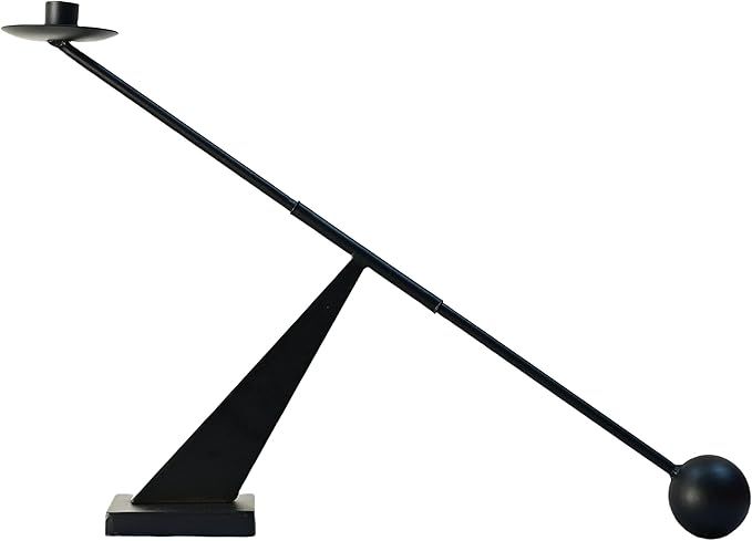 Black candle stick holder with two slots