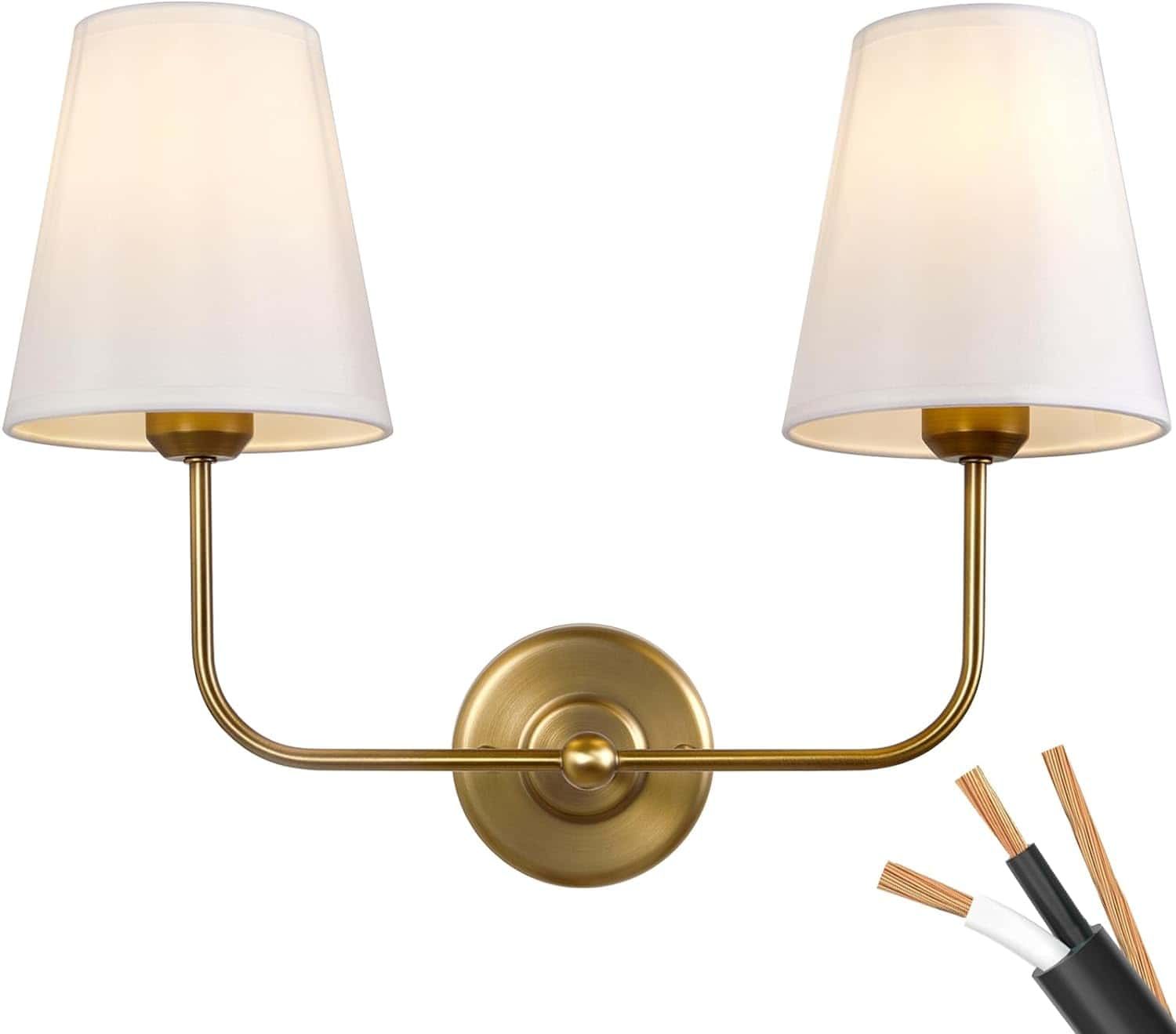 Hardwired 2 Light Modern Armed Wall Sconce