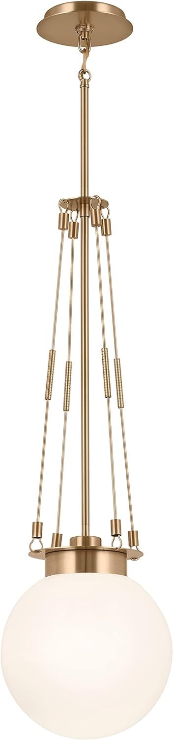 Kichler Albers 10.5 Inch 1 Light Pendant with Opal Glass in Champagne Bronze